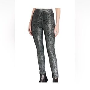 J Brand Darcy Snake Print 100% Visit   Lamb Skin Leather Pull On Leggings Size S